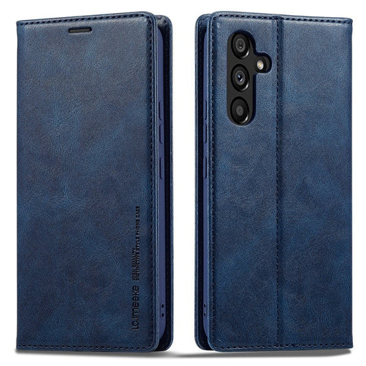 LC.IMEEKE For Samsung Galaxy A54 5G PU Leather RFID Blocking Phone Case Wallet Stand Cover - Blue