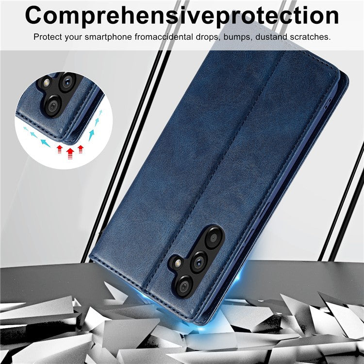 LC.IMEEKE For Samsung Galaxy A54 5G PU Leather RFID Blocking Phone Case Wallet Stand Cover - Blue
