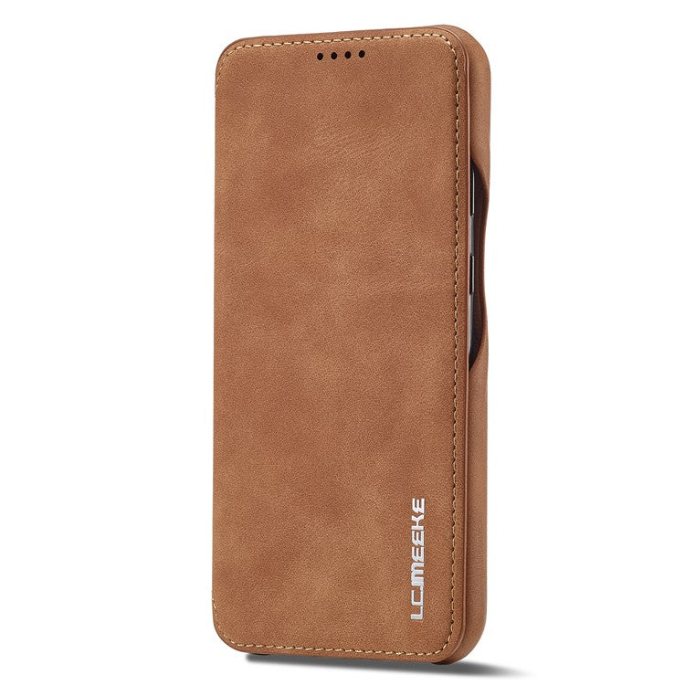 LC.IMEEKE For Samsung Galaxy A54 5G Stand Leather Phone Case Card Slot Smartphone Cover - Light Brown