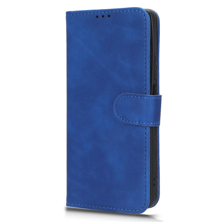 For Xiaomi Redmi Note 12 Turbo / Poco F5 5G PU Leather Flip Phone Case with Wallet Skin-touch Stand Cover - Blue