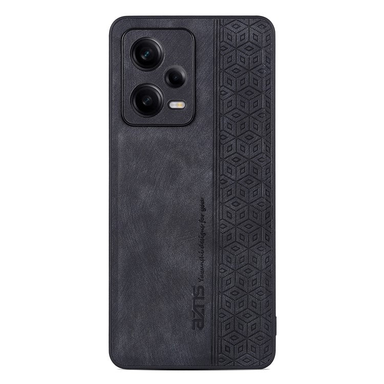 AZNS For Xiaomi Redmi Note 12 5G (Global) / (India) / Poco X5 5G Imprinted PU Leather Coated TPU Cover Phone Case - Black