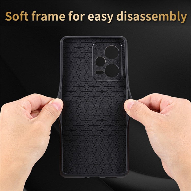 AZNS For Xiaomi Redmi Note 12 5G (Global) / (India) / Poco X5 5G Imprinted PU Leather Coated TPU Cover Phone Case - Black