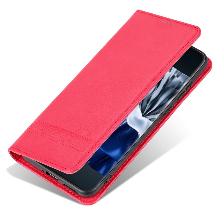 AZNS For Huawei P60 / P60 Pro PU Leather Phone Case Wallet Stand Anti-scratch Smartphone Cover - Red