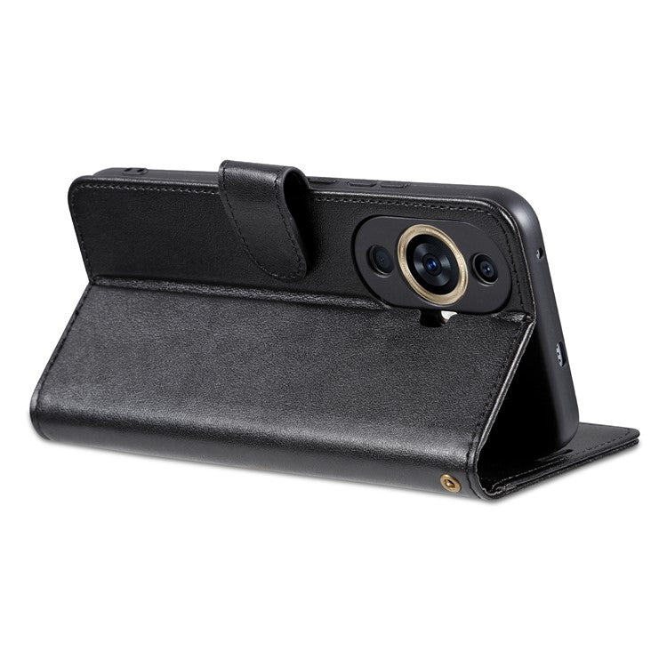 AZNS For Huawei nova 11 Pro / nova 11 Ultra Mobile Phone Case TPU+PU Leather Protective Cover Wallet Phone Shell - Black