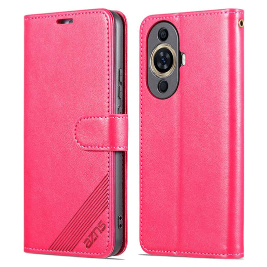 AZNS For Huawei nova 11 / nova 12s 4G / nova 12 Lite 4G Wallet Phone Shell Mobile Phone Case TPU+PU Leather Protective Cover - Red