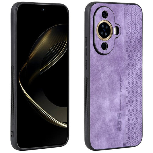 AZNS For Huawei nova 11 Pro / nova 11 Ultra Imprinted Phone Case PU Leather+TPU Phone Cover - Purple