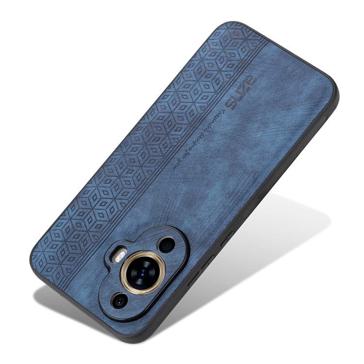 AZNS Imprinted Phone Case for Huawei nova 11 / nova 12s 4G / nova 12 Lite 4G , PU Leather Coated TPU Smartphone Cover - Blue