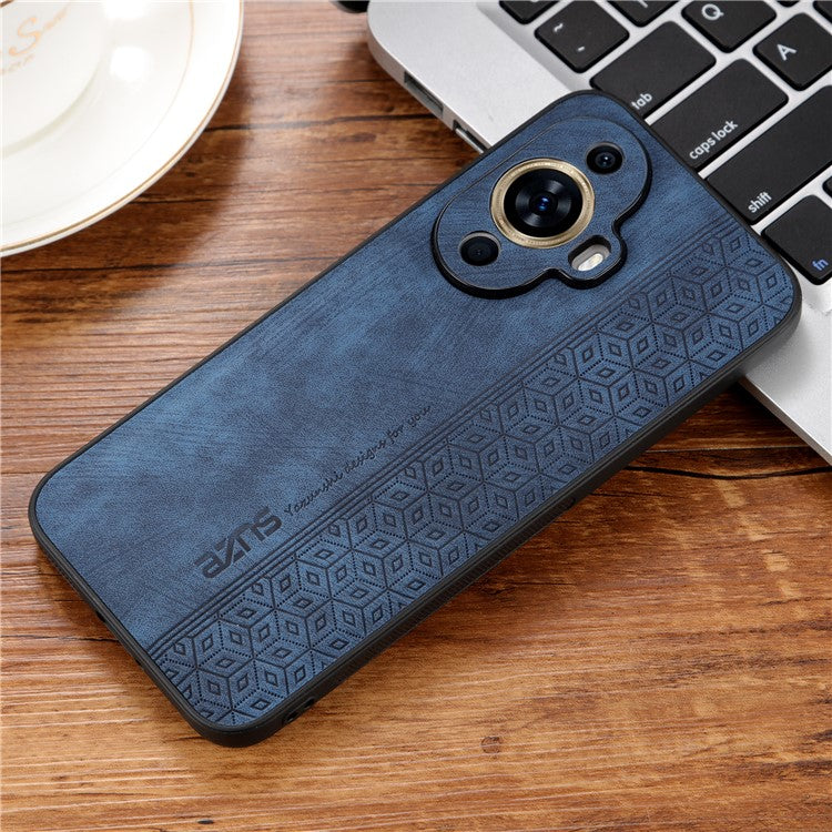 AZNS Imprinted Phone Case for Huawei nova 11 / nova 12s 4G / nova 12 Lite 4G , PU Leather Coated TPU Smartphone Cover - Blue