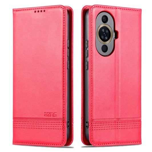AZNS For Huawei nova 11 Pro / 11 Ultra Phone Case PU Leather Wallet Stand Anti-scratch Cover - Red