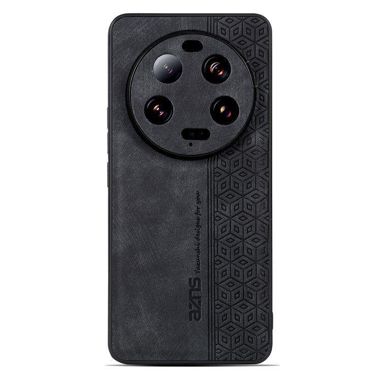 AZNS For Xiaomi 13 Ultra PU Leather+TPU Mobile Phone Case Imprinted Pattern Smartphone Shell Cover - Black