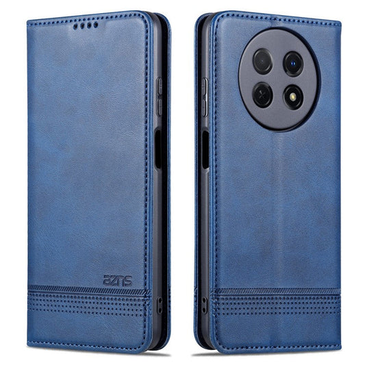AZNS For Huawei Enjoy 60X Magnetic Closing Anti-Scratch PU Leather Phone Case Flip Wallet Stand Cover - Blue