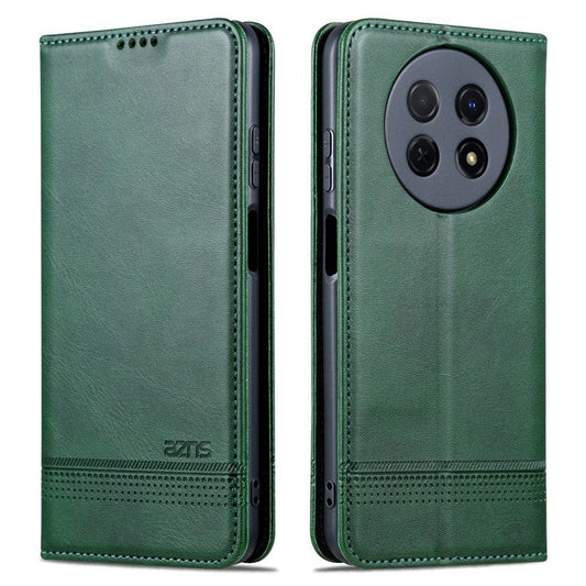 AZNS For Huawei Enjoy 60X Magnetic Closing Anti-Scratch PU Leather Phone Case Flip Wallet Stand Cover - Green