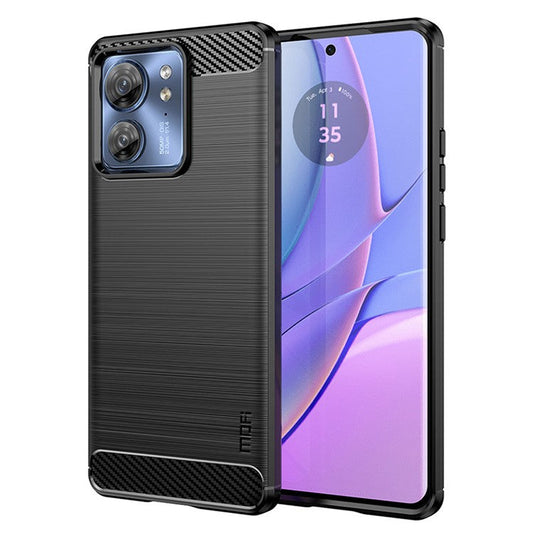 MOFI JK TPU Series-1 for Motorola Edge 40 5G Carbon Fiber TPU Case Brushed Protective Phone Cover - Black