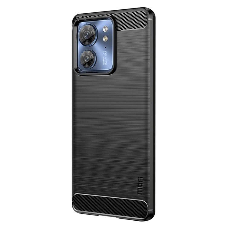 MOFI JK TPU Series-1 for Motorola Edge 40 5G Carbon Fiber TPU Case Brushed Protective Phone Cover - Black