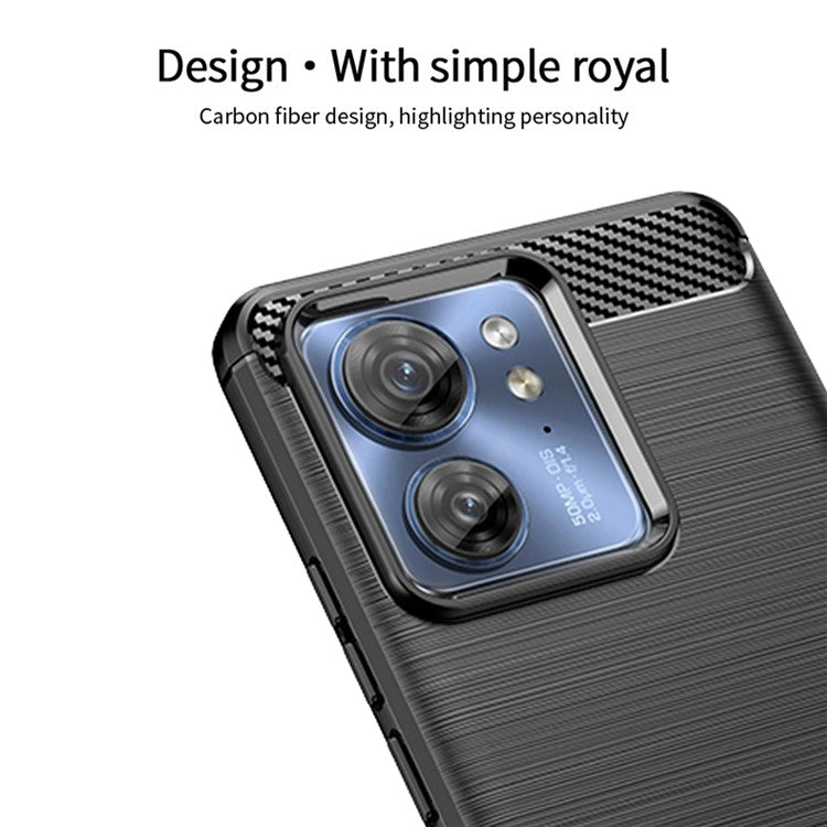 MOFI JK TPU Series-1 for Motorola Edge 40 5G Carbon Fiber TPU Case Brushed Protective Phone Cover - Black