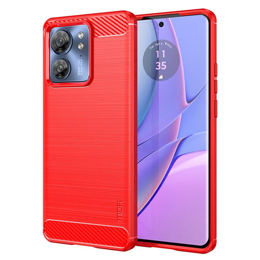MOFI JK TPU Series-1 for Motorola Edge 40 5G Carbon Fiber TPU Case Brushed Protective Phone Cover - Red