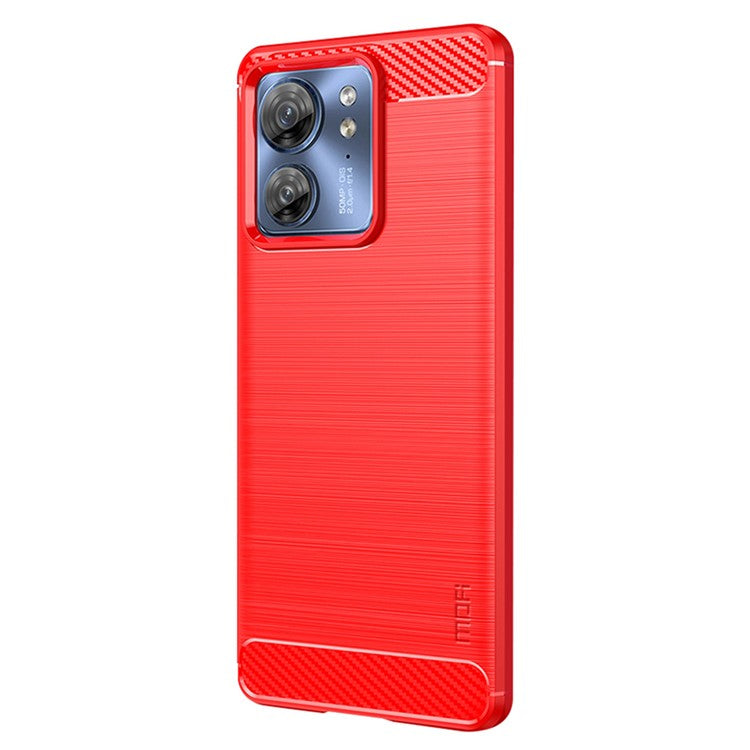MOFI JK TPU Series-1 for Motorola Edge 40 5G Carbon Fiber TPU Case Brushed Protective Phone Cover - Red