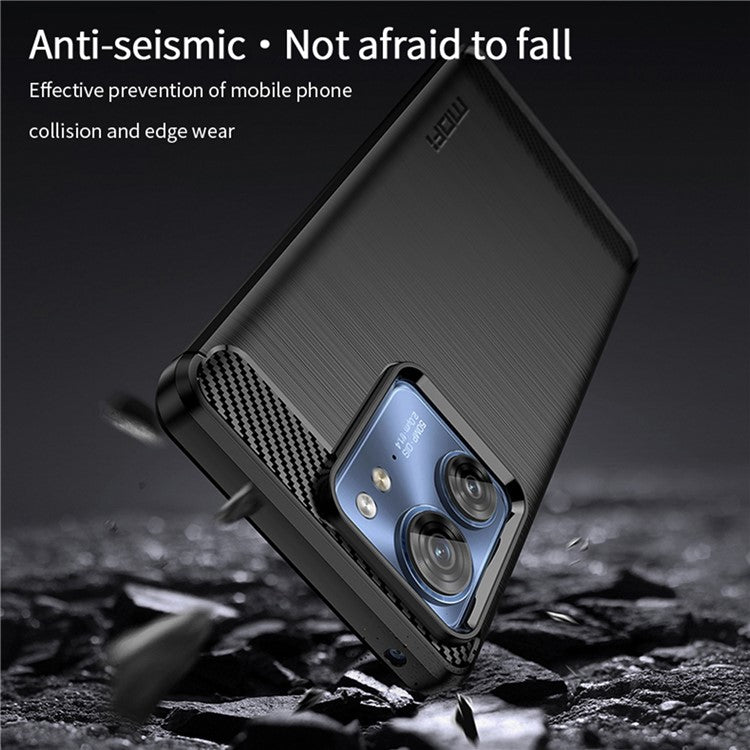 MOFI JK TPU Series-1 for Motorola Edge 40 5G Carbon Fiber TPU Case Brushed Protective Phone Cover - Red