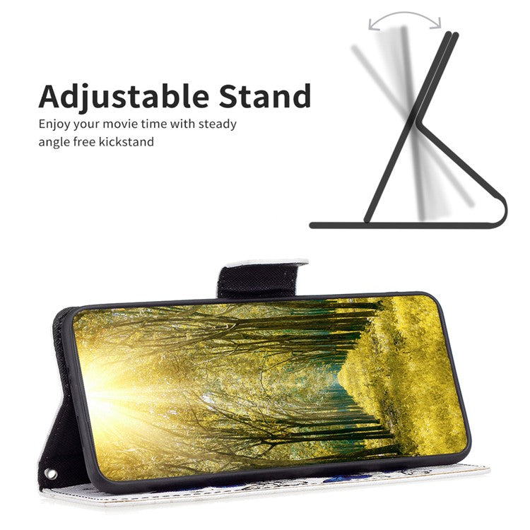 For Xiaomi Redmi 12 4G Leather Case Pattern Printing Wallet Stand Flip Mobile Cover - Butterflies