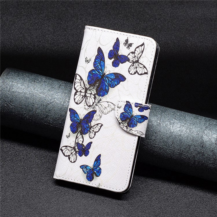 For Xiaomi Redmi 12 4G Leather Case Pattern Printing Wallet Stand Flip Mobile Cover - Butterflies