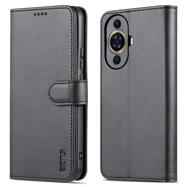 AZNS For Huawei nova 11 Ultra / nova 11 Pro Anti-Dust PU Leather Phone Cover Stand Wallet Case - Black