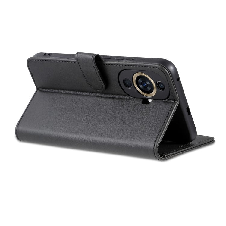 AZNS For Huawei nova 11 Ultra / nova 11 Pro Anti-Dust PU Leather Phone Cover Stand Wallet Case - Black