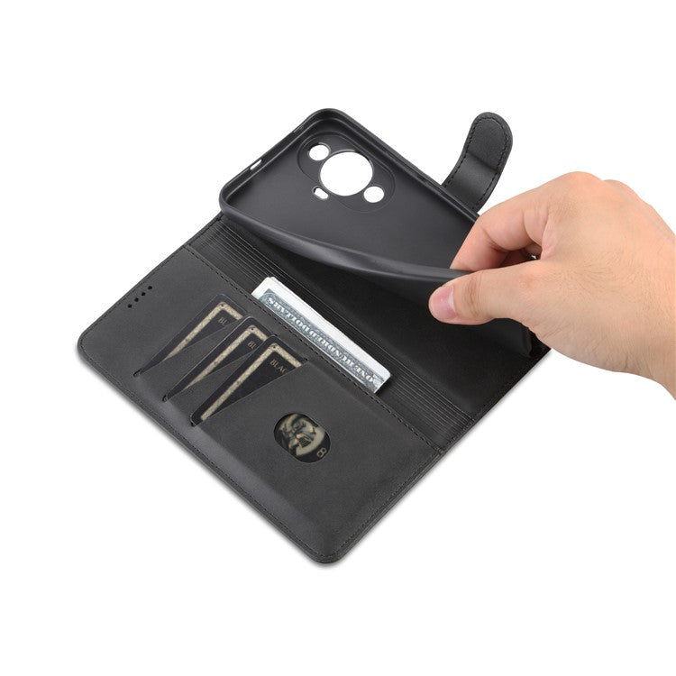 AZNS For Huawei nova 11 Ultra / nova 11 Pro Anti-Dust PU Leather Phone Cover Stand Wallet Case - Black