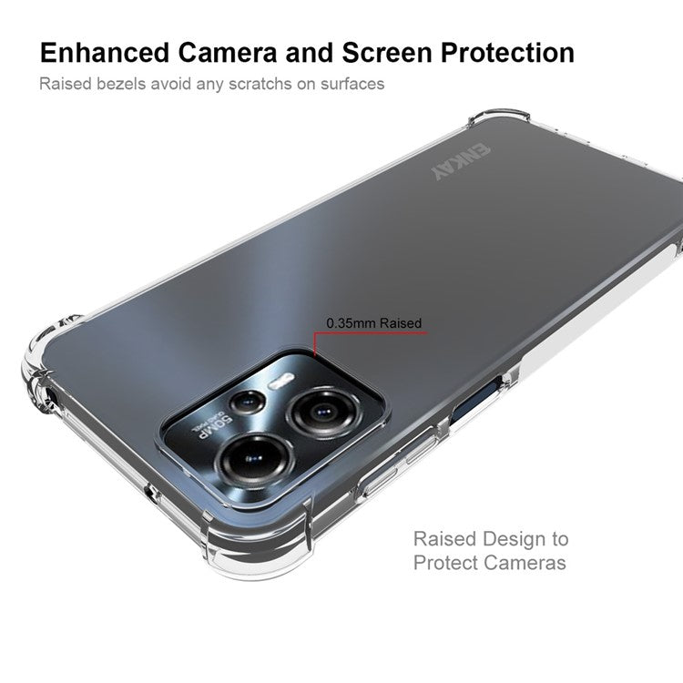 ENKAY HAT PRINCE For Motorola Moto G23 4G Anti-drop TPU Case Clear Phone Cover with High Aluminium-silicon Glass Screen Film