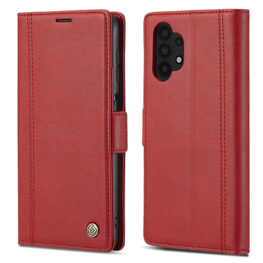 LC.IMEEKE Phone Case for Samsung Galaxy A13 4G / 5G / A04 4G / A04s 4G , PU Leather Stand Wallet  Cover - Red