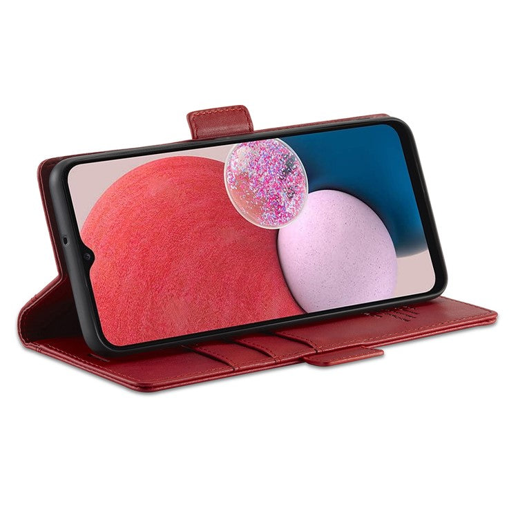 LC.IMEEKE Phone Case for Samsung Galaxy A13 4G / 5G / A04 4G / A04s 4G , PU Leather Stand Wallet  Cover - Red