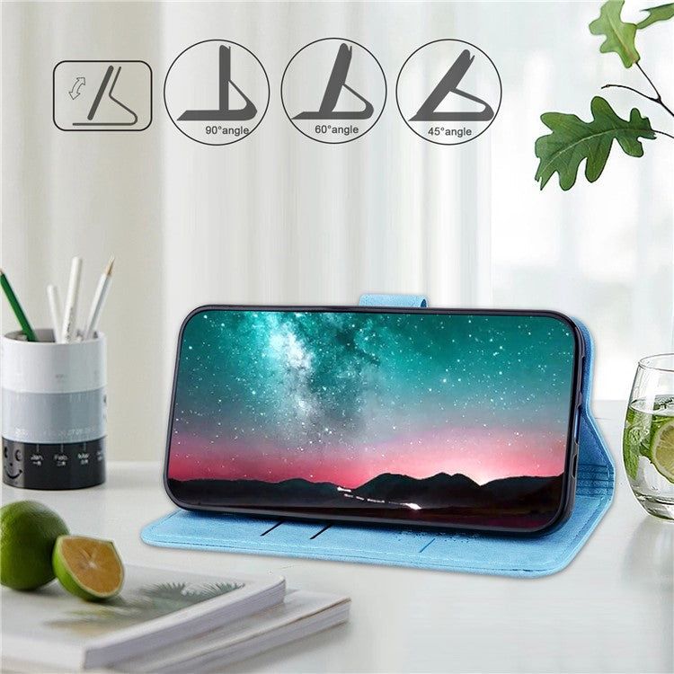 For Xiaomi Redmi Note 12 Pro+ 5G PU Leather Wallet Case Solid Color Cell Phone Stand Cover - Baby Blue