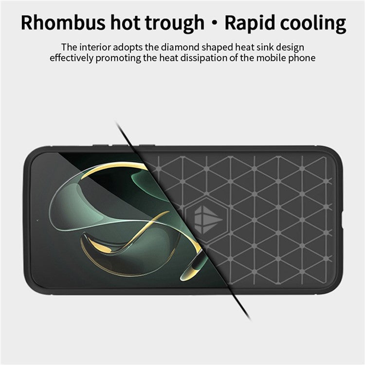 MOFI JK TPU Series-1 for Xiaomi Redmi K60 Ultra / 13T / 13T Pro Brushed Cover TPU Anti-scratch Carbon Fiber Texture Phone Case - Black