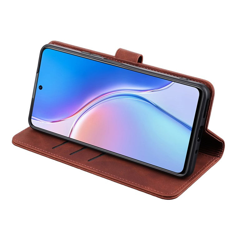 AZNS For Huawei nova 11i Shockproof Folio Flip PU Leather Case Stand Wallet Phone Cover - Rose Gold