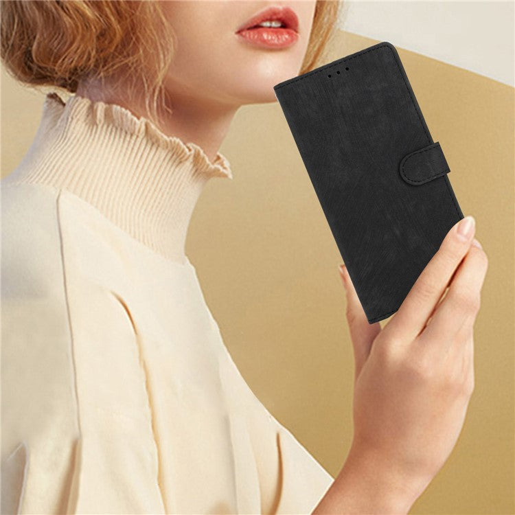 For Huawei Mate 60 Pro Case Skin-touch Leather Cover Solid Color Phone Shell - Black