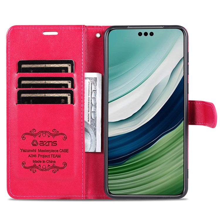 AZNS For Huawei Mate 60 Pro Case PU Leather Full Protection Wallet Phone Cover - Red