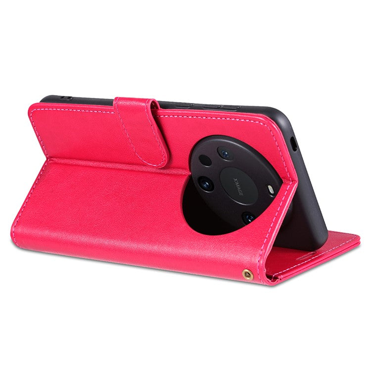 AZNS For Huawei Mate 60 Pro Case PU Leather Full Protection Wallet Phone Cover - Red