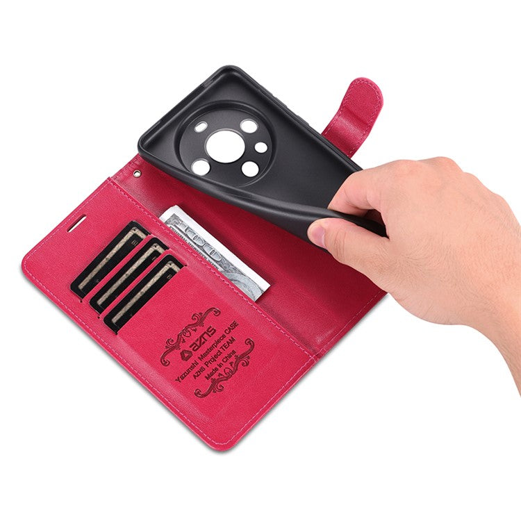 AZNS For Huawei Mate 60 Pro Case PU Leather Full Protection Wallet Phone Cover - Red