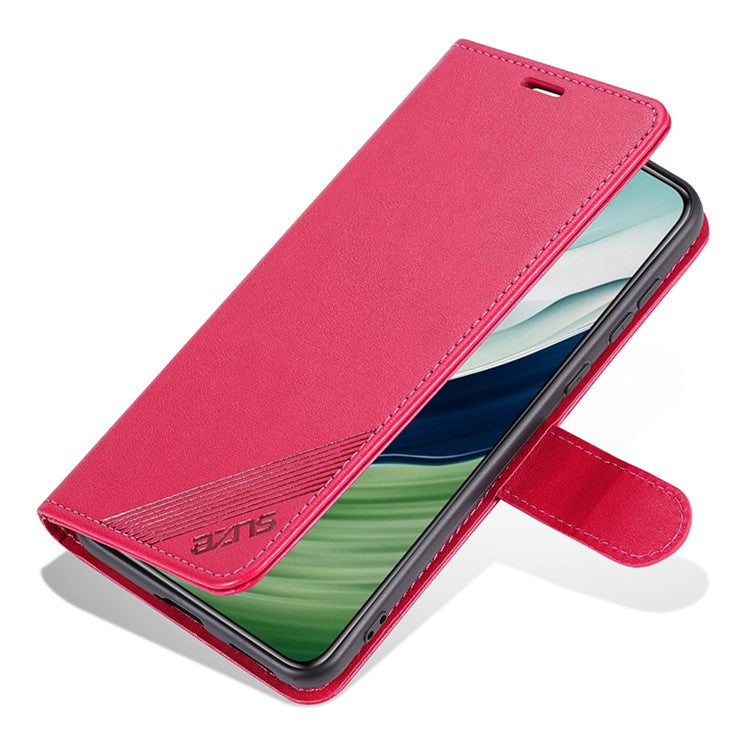 AZNS For Huawei Mate 60 Case PU Leather Phone Cover with Wallet Stand - Red