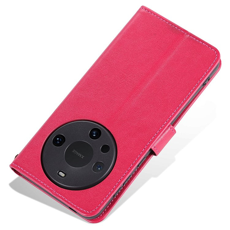 AZNS For Huawei Mate 60 Case PU Leather Phone Cover with Wallet Stand - Red