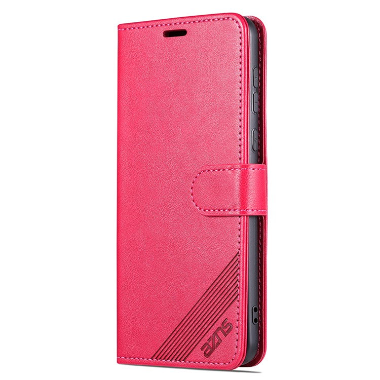 AZNS For Huawei Mate 60 Case PU Leather Phone Cover with Wallet Stand - Red