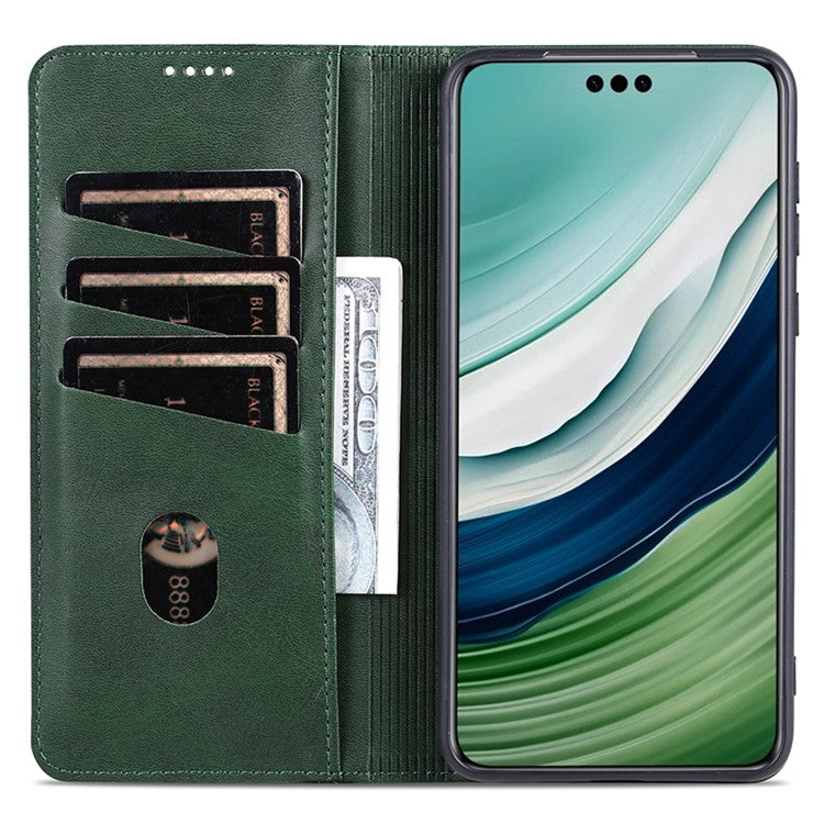 AZNS For Huawei Mate 60 Pro Case Magnetic Clousre Wallet Leather Cover - Green