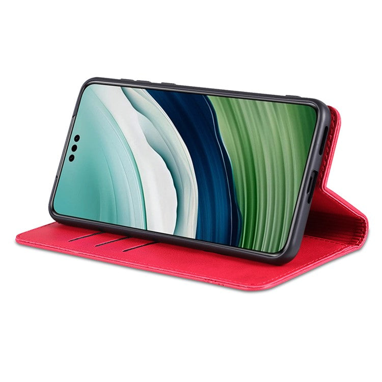 AZNS For Huawei Mate 60 Pro Case Magnetic Clousre Wallet Leather Cover - Red