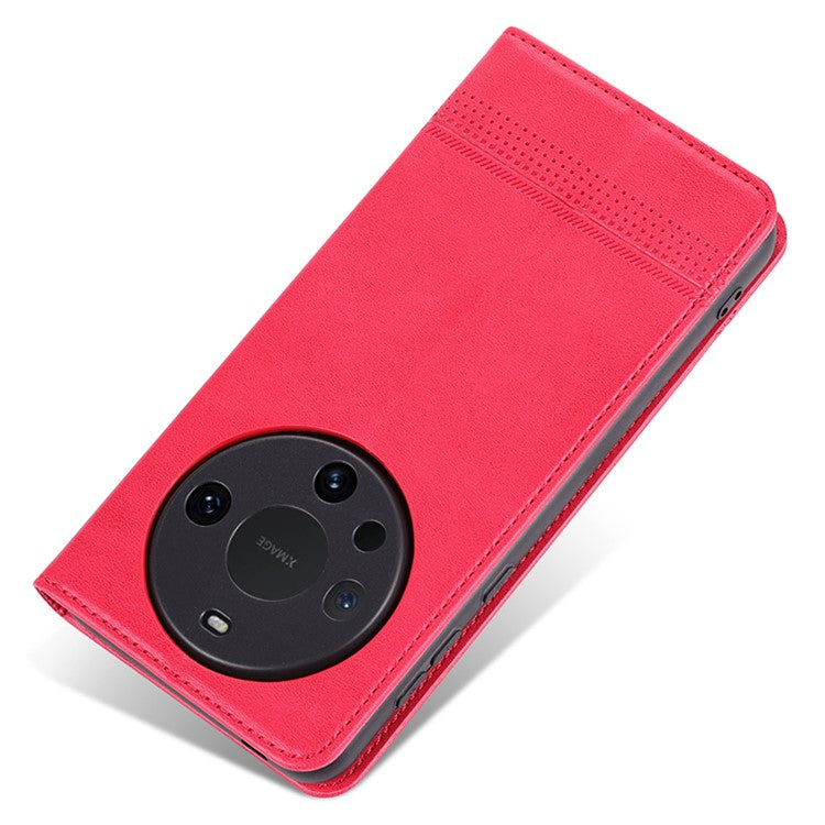 AZNS For Huawei Mate 60 Pro Case Magnetic Clousre Wallet Leather Cover - Red