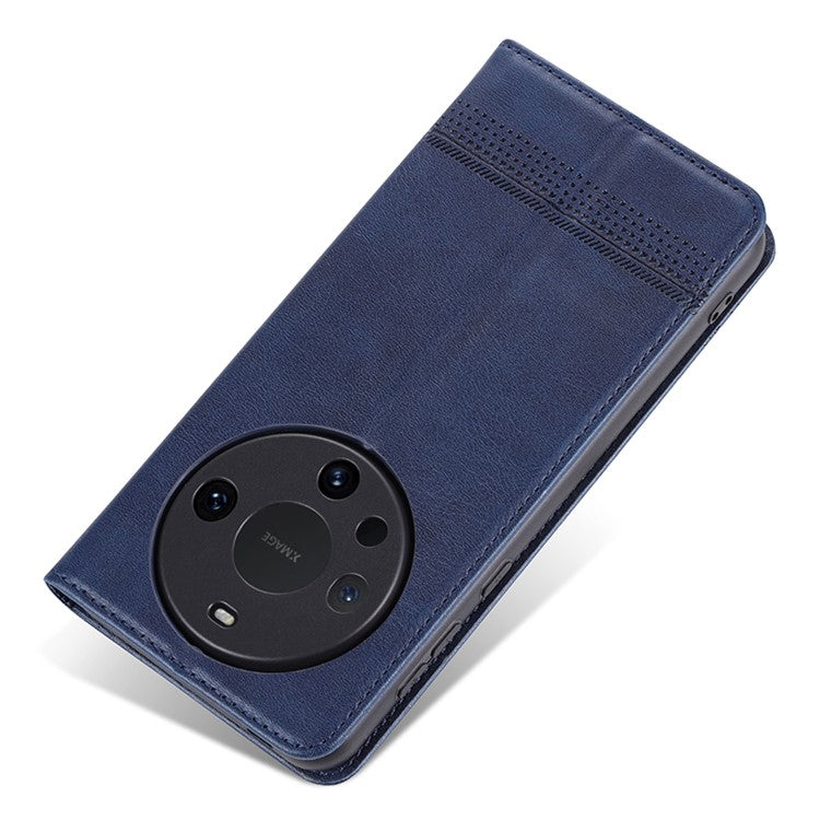 AZNS For Huawei Mate 60 Pro Case Magnetic Clousre Wallet Leather Cover - Blue