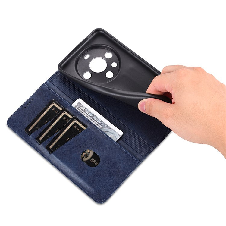 AZNS For Huawei Mate 60 Case Wallet Stand PU Leather Phone Cover - Blue