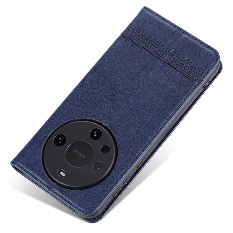 AZNS For Huawei Mate 60 Case Wallet Stand PU Leather Phone Cover - Blue