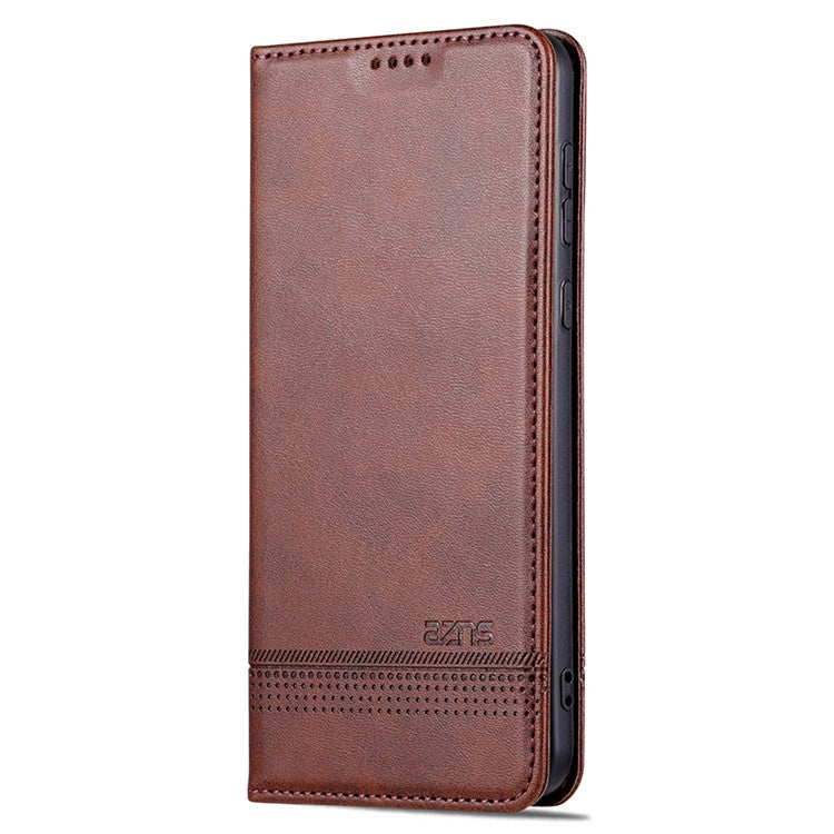 AZNS For Huawei Mate 60 Case Wallet Stand PU Leather Phone Cover - Coffee