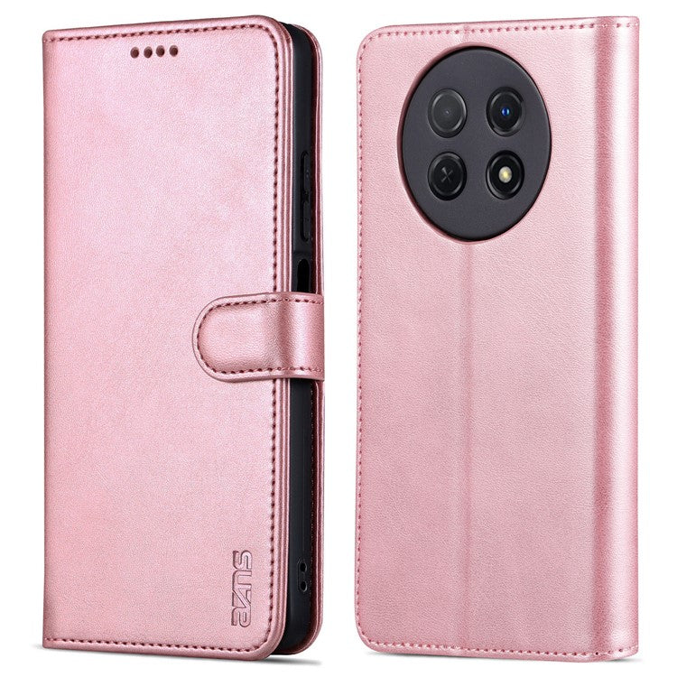 AZNS For Huawei nova Y91 4G / Enjoy 60X Leather Case Anti-Fall Phone Shell Flip Stand Wallet Cover - Rose Gold
