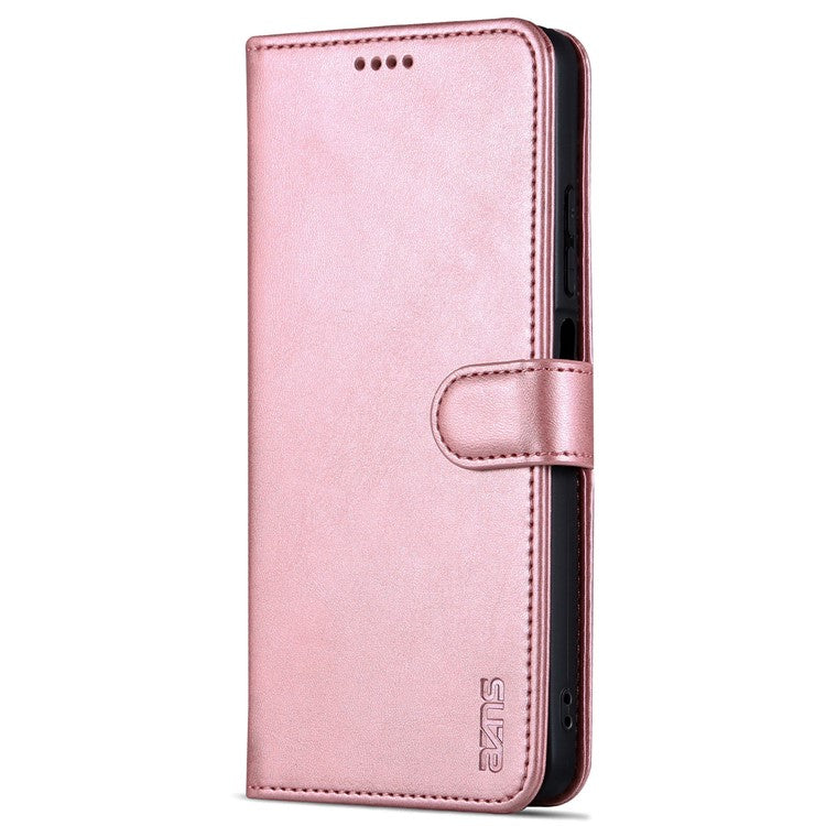 AZNS For Huawei nova Y91 4G / Enjoy 60X Leather Case Anti-Fall Phone Shell Flip Stand Wallet Cover - Rose Gold