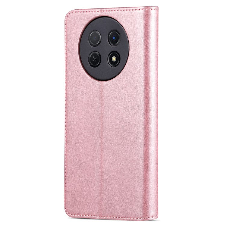 AZNS For Huawei nova Y91 4G / Enjoy 60X Leather Case Anti-Fall Phone Shell Flip Stand Wallet Cover - Rose Gold